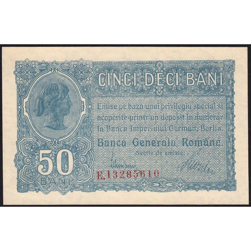 Roumanie - Pick M2a_2 - 50 bani - Série E - 1917 - Etat : NEUF