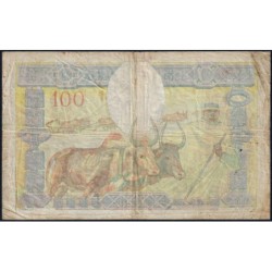 Madagascar - Pick 40b - 100 francs - Série E.605 - 1937 - Etat : B