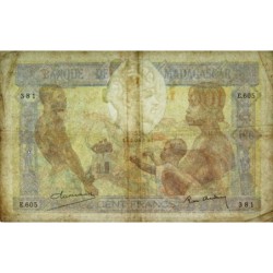 Madagascar - Pick 40b - 100 francs - Série E.605 - 1937 - Etat : B