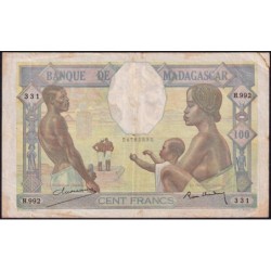 Madagascar - Pick 40b - 100 francs - Série H.992 - 1937 - Etat : TB