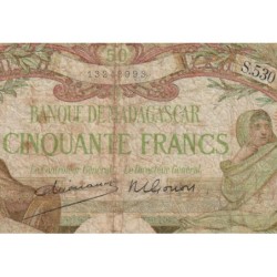 Madagascar - Pick 38c - 50 francs - Série S.530 - 1937 - Etat : B-