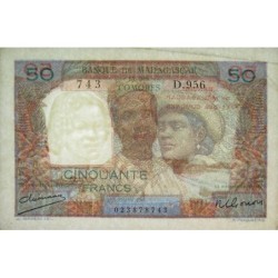 Madagascar - Pick 45a - 50 francs - Série D.956 - 1950 - Etat : TTB-