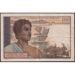 Madagascar - Pick 46b - 100 francs - Série P.1781 - 1950 - Etat : TTB-