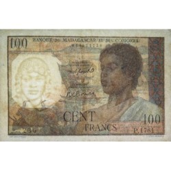 Madagascar - Pick 46b - 100 francs - Série P.1781 - 1950 - Etat : TTB-