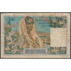 Madagascar - Pick 47b_1 - 500 francs - Série Y.410 - 10/11/1954 - Etat : TB-