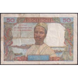 Madagascar - Pick 51b - 50 francs - 20 ariary - Série W.1855 (rempl.) - 1961 - Etat : TTB