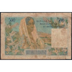 Madagascar - Pick 53b_1 - 500 francs - 100 ariary - Série C.405 - 10/11/1954 (1961) - Etat : B