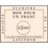 Madagascar - Société sucrière Mahavavy - Pirot 8 - 1 franc - 1955 - Etat : NEUF