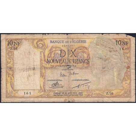 Algérie - Pick 119a_1- 10 nouv. francs - Série Z.16 - 31/07/1959 - Etat : AB