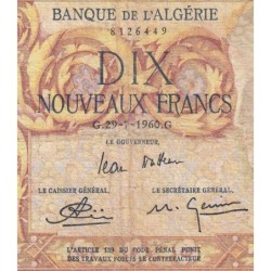 Algérie - Pick 119a_2- 10 nouv. francs - Série J.516 - 25/11/1960 - Etat : TB-