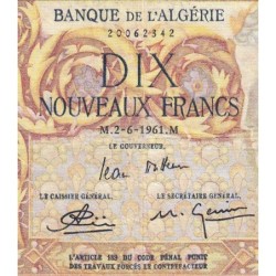 Algérie - Pick 119a_2- 10 nouv. francs - Série N.803 - 02/06/1961 - Etat : TTB