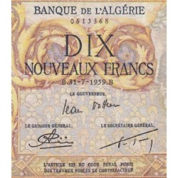 Algérie - Pick 119a_1- 10 nouv. francs - Série Q.25 - 31/07/1959 - Etat : TTB