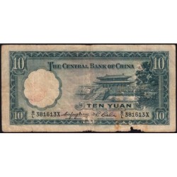 Chine - Central Bank of China - Pick 218a_2 - 10 yüan - Série B/L X - 1936 - Etat : AB