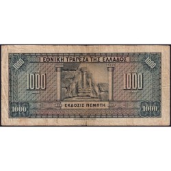 Grèce - Pick 100b - 1'000 drachmai - Série ΛΒ 078 - 04/11/1926 (1928) - Etat : B+