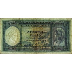 Grèce - Pick 110a - 1'000 drachmai - Série Β 071 - 01/01/1939 - Etat : TB