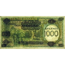 Grèce - Pick 111a - 1'000 drachmai - Série Ζ 148 - 1939 (1941) - Etat : TTB