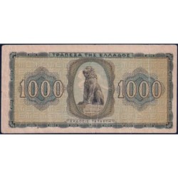 Grèce - Pick 118b - 1'000 drachmai - Série ΟΗ - 21/08/1941 - Etat : TB+