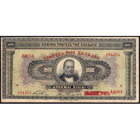 Grèce - Pick 100b - 1'000 drachmai - Série ΛΔ 051 - 04/11/1926 (1928) - Etat : TB-