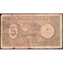 Djibouti - Pick 14 - 5 francs - Série C.34 - 1944 - Etat : B-