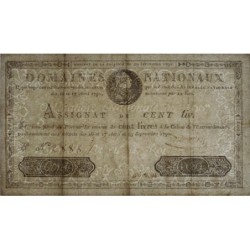 Assignat 09a-v1 - 100 livres - 29 septembre 1790 - Série J - Etat : TTB+