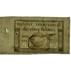 Mandat territorial 63b - 5 francs - 28 ventôse an 4 - Série 1284 - Etat : SUP