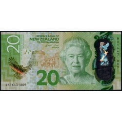 Nouvelle Zélande - Pick 193a - 20 dollars - Série BA - 2016 - Polymère - Etat : TTB