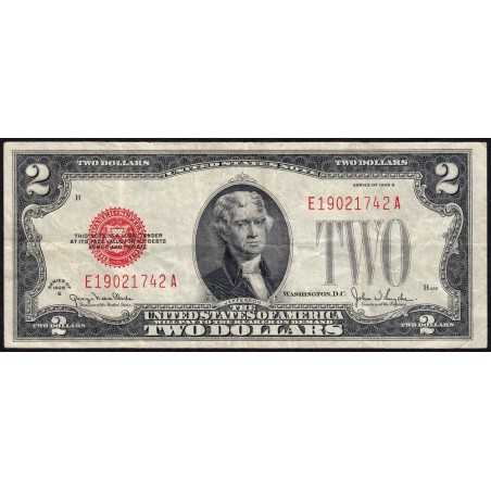 Etats Unis - Pick 378g - 2 dollars - Série E A - 1928 D - Etat : TB+