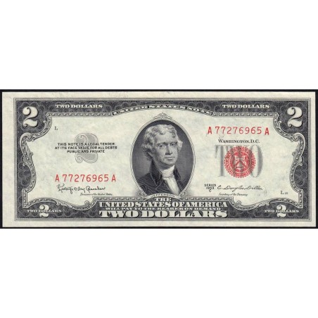 Etats Unis - Pick 380c - 2 dollars - Série A A - 1953 C- Etat : SPL