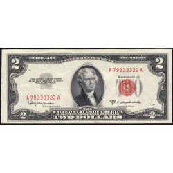 Etats Unis - Pick 380c - 2 dollars - Série A A - 1953 C- Etat : SUP