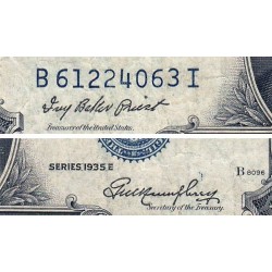 Etats Unis - Pick 416D2e - 1 dollar - Série B I - 1935 E - Etat : TB