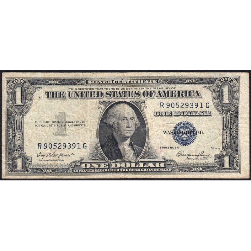 Etats Unis - Pick 416D2e - 1 dollar - Série R G - 1935 E - Etat : TB-