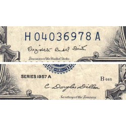 Etats Unis - Pick 419a - 1 dollar - Série H A - 1957 A - Etat : TB