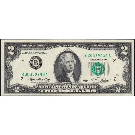 Etats Unis - Pick 461 - 2 dollars - Série B A - 1976 - New York - Etat : pr.NEUF