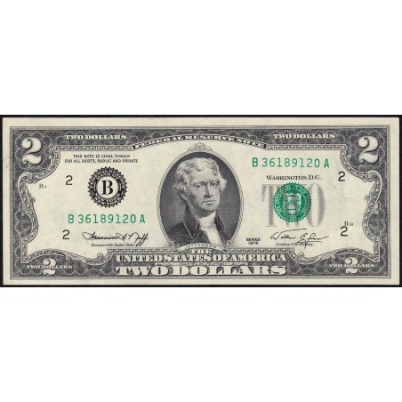 Etats Unis - Pick 461 - 2 dollars - Série B A - 1976 - New York - Etat : pr.NEUF