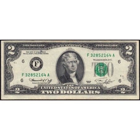 Etats Unis - Pick 461 - 2 dollars - Série F A - 1976 - Atlanta - Etat : TTB+