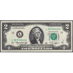 Etats Unis - Pick 461 - 2 dollars - Série L A - 1976 - San Francisco - Etat : pr.NEUF