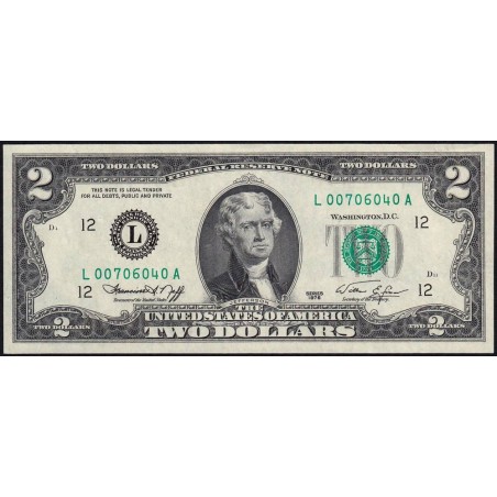 Etats Unis - Pick 461 - 2 dollars - Série L A - 1976 - San Francisco - Etat : pr.NEUF