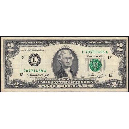 Etats Unis - Pick 461 - 2 dollars - Série L A - 1976 - San Francisco - Etat : TB