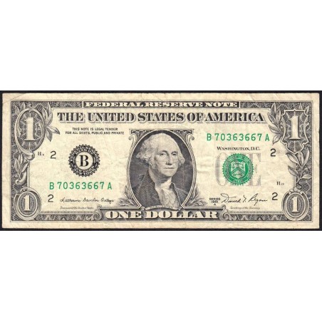 Etats Unis - Pick 468b - 1 dollar - Série B A - 1981 A - New York - Etat : TB-