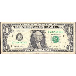 Etats Unis - Pick 496a_1 - 1 dollar - Série B E - 1995 - New York - Etat : TB-