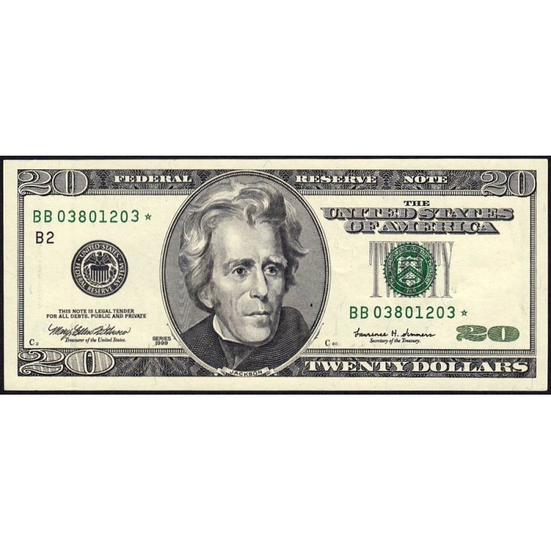 Etats Unis - Pick 507r_1 (remplac.) - 20 dollars - Série BB * - 1999 - New York - Etat : pr.NEUF