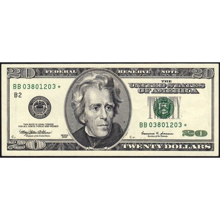 Etats Unis - Pick 507r_1 (remplac.) - 20 dollars - Série BB * - 1999 - New York - Etat : pr.NEUF