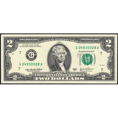 Etats Unis - Pick 516b - 2 dollars - Série G A - 2003 A - Chicago - Etat : pr.NEUF