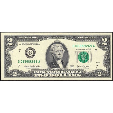 Etats Unis - Pick 516b - 2 dollars - Série G A - 2003 A - Chicago - Etat : NEUF