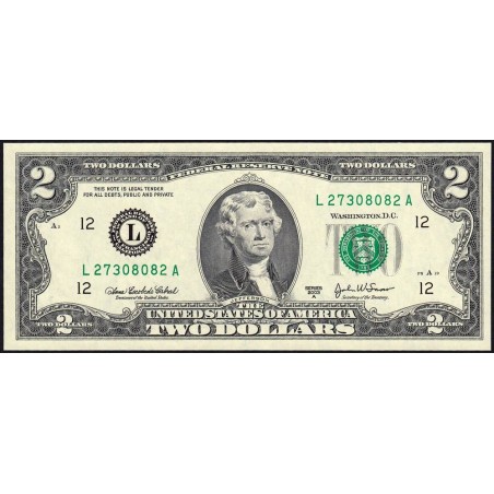 Etats Unis - Pick 516b - 2 dollars - Série L A - 2003 A - San Francisco - Etat : NEUF