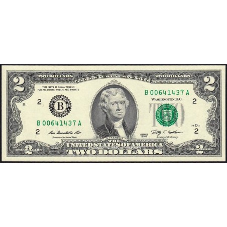 Etats Unis - Pick 530A - 2 dollars - Série B A - 2009 - New York - Etat : NEUF