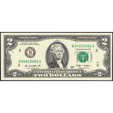 Etats Unis - Pick 530A - 2 dollars - Série B A - 2009 - New York - Etat : NEUF