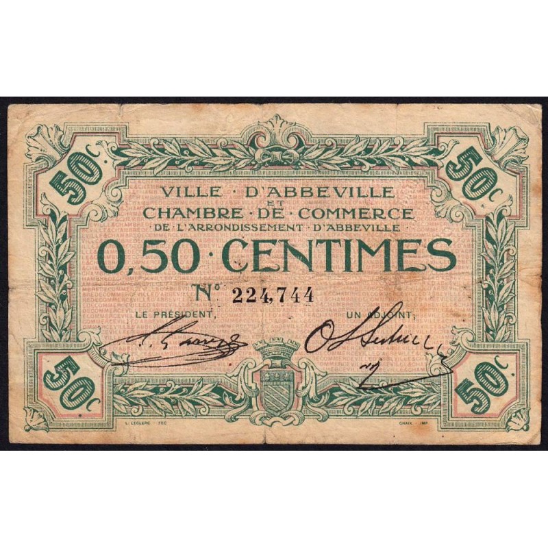 Abbeville - Pirot 1-1 - 50 centimes - Sans date - Etat : TB-