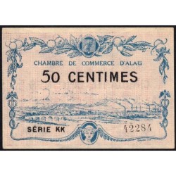 Alais (Alès) - Pirot 4-7 - 50 centimes - Série KK - 30/03/1916 - Etat : TTB+