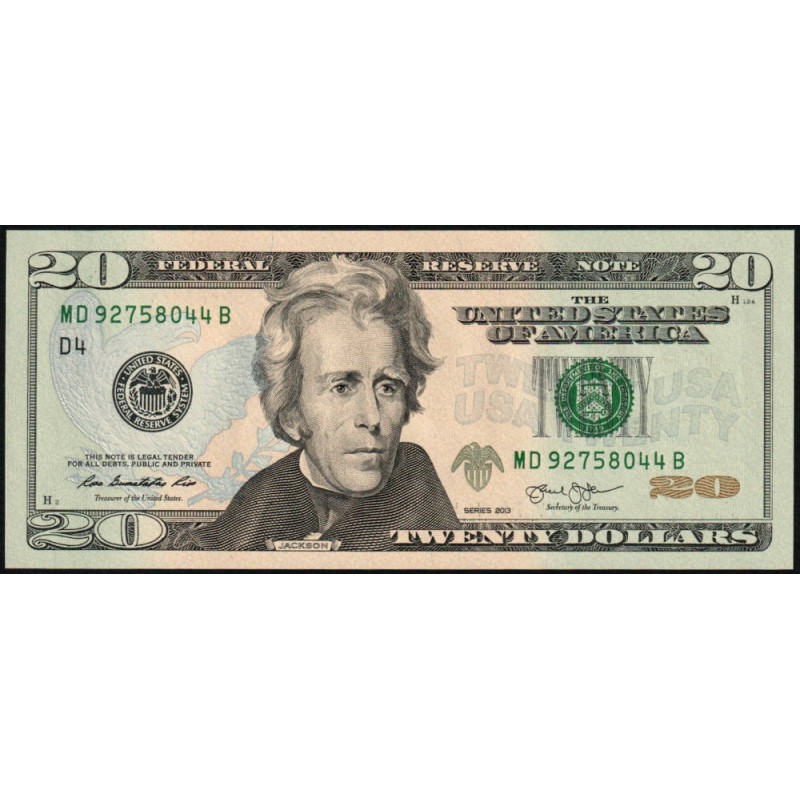 Etats Unis - Pick 541_1 - 20 dollars - Série MD B - 2013 - Cleveland - Etat : NEUF